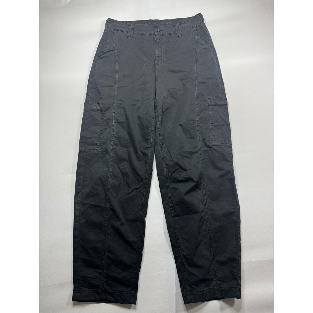 American Eagle Women's‎ Barrel Leg Black Cargo Pants - Size 2 Long (29x29)*